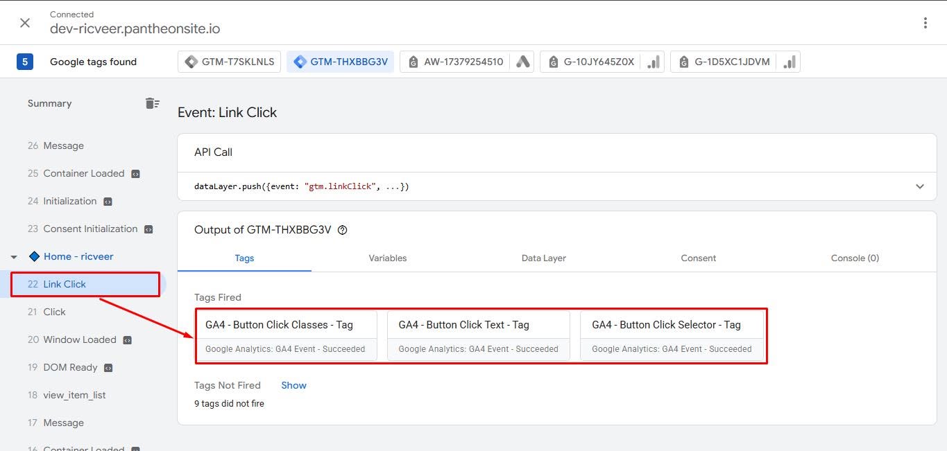 Tags firing successfully in GTM preview