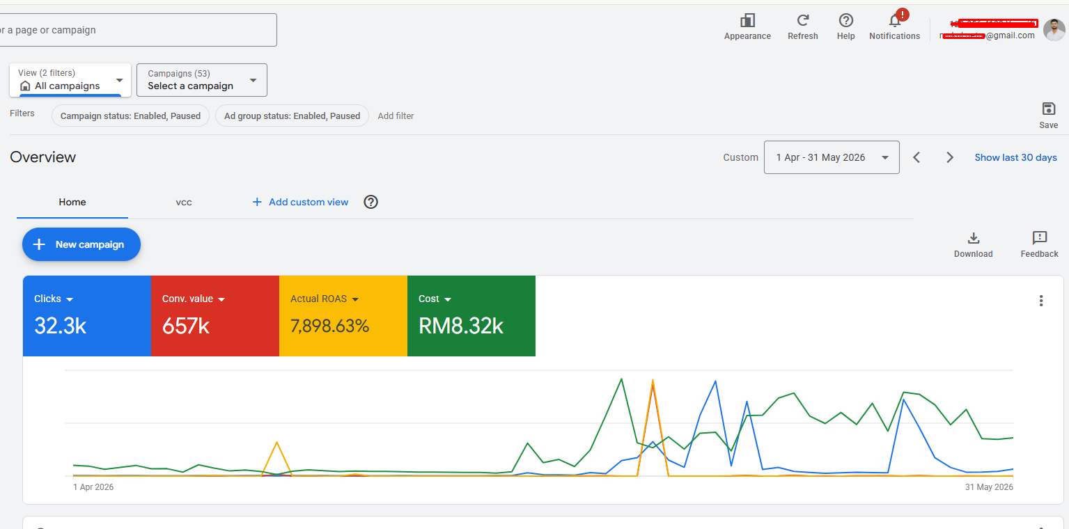Google Ads Management result screenshot 3 — dashboard performance data